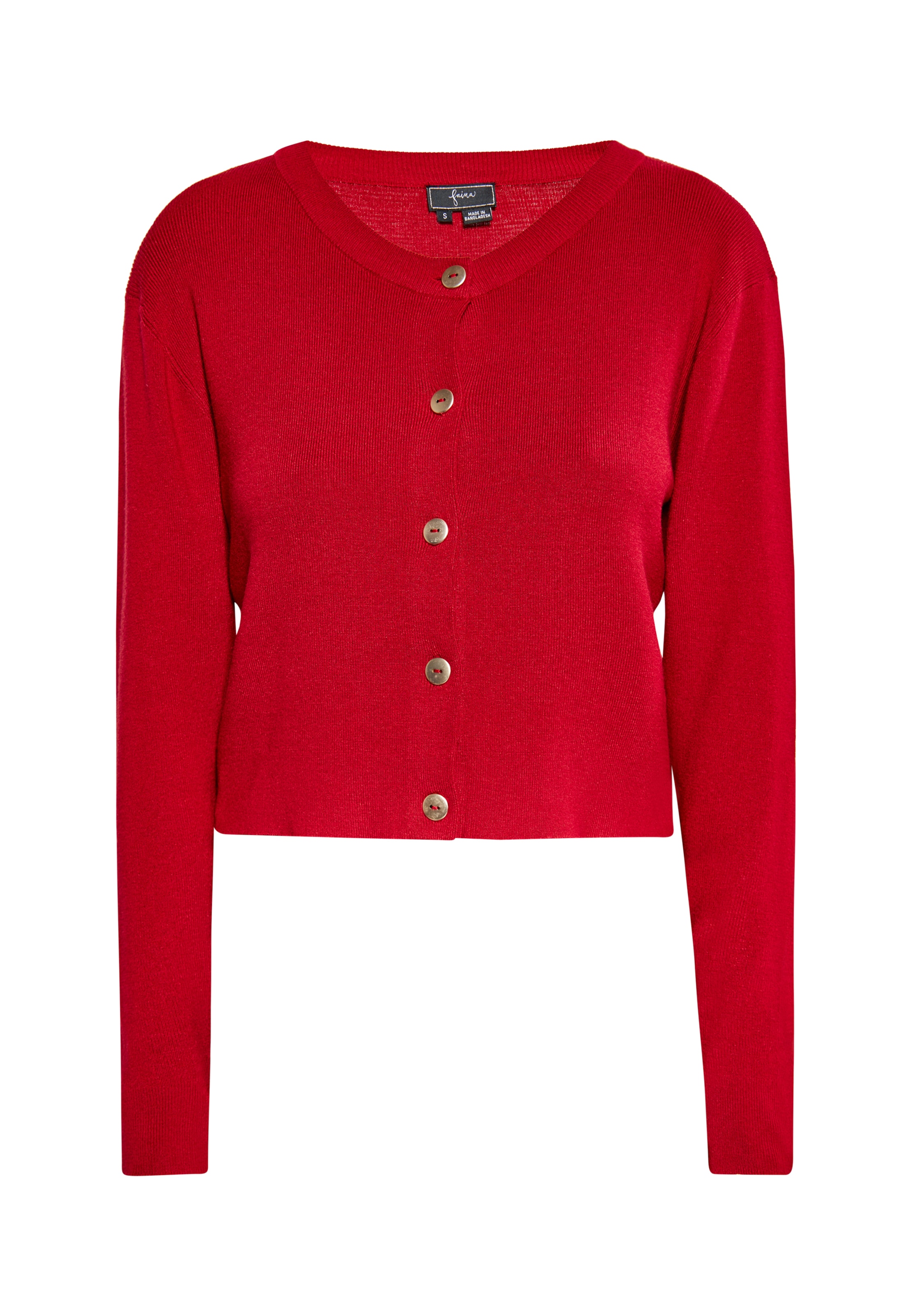 faina Gebreid vest in Rood: voorkant