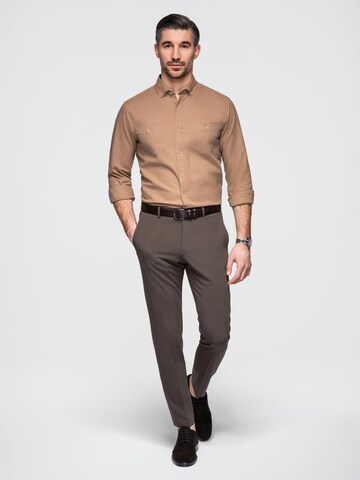 Regular fit Camicia di Ombre in marrone