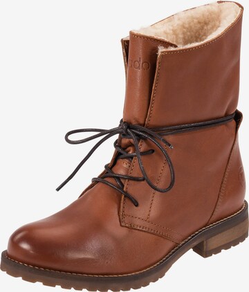 Palado Lace-Up Ankle Boots 'Kasos' in Brown: front