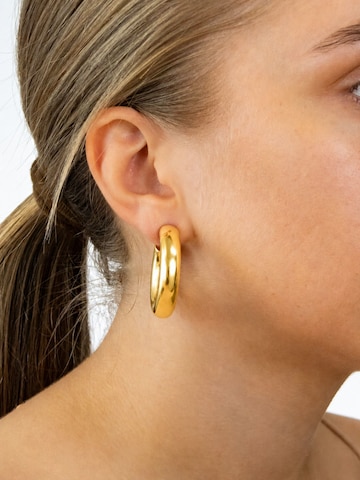 Fräulein Wunder - Pendientes 'Creolen Zoe Edelstahl Gold' en oro