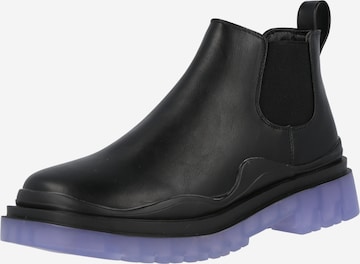 Public Desire Chelsea boots 'MYTH' i svart: framsida