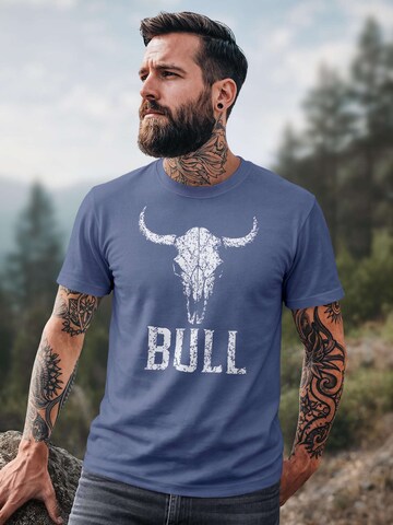 Neverless Shirt 'Bull'‌ in Blau