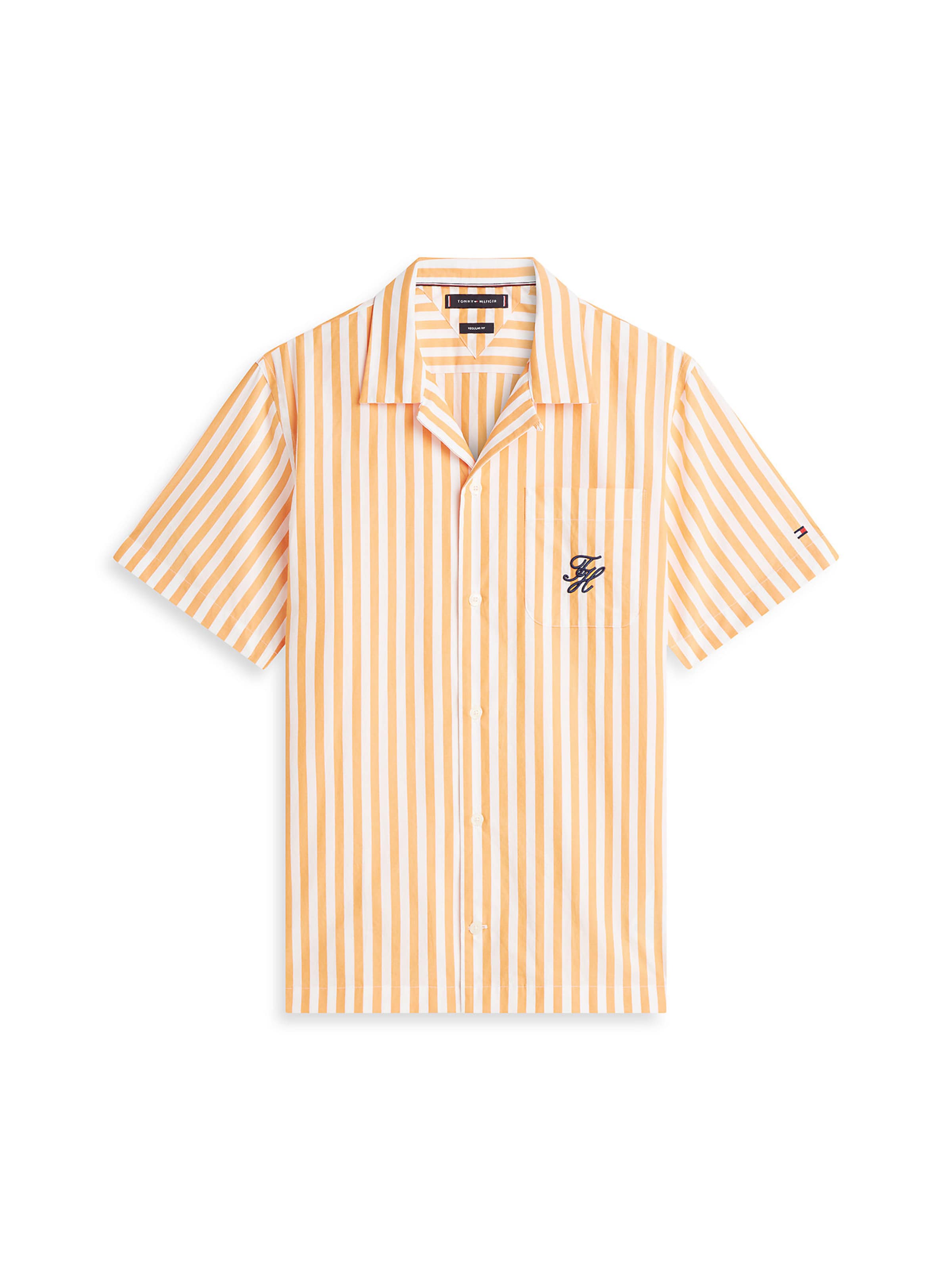 TOMMY HILFIGER Hemd in navy / orange / weiß, Produktansicht