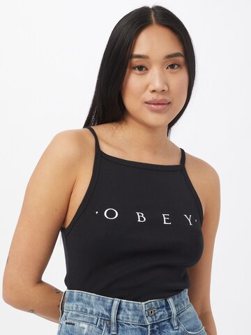 Obey Top 'NOVEL' in Black: front