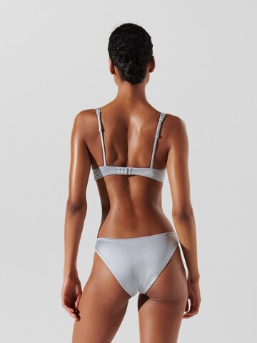 Karl Lagerfeld - Clásico Top de bikini ' Dna Shiny Rib Bandeau ' en gris