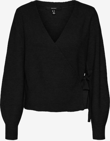 VERO MODA Knit cardigan 'SIMONE' in Black: front