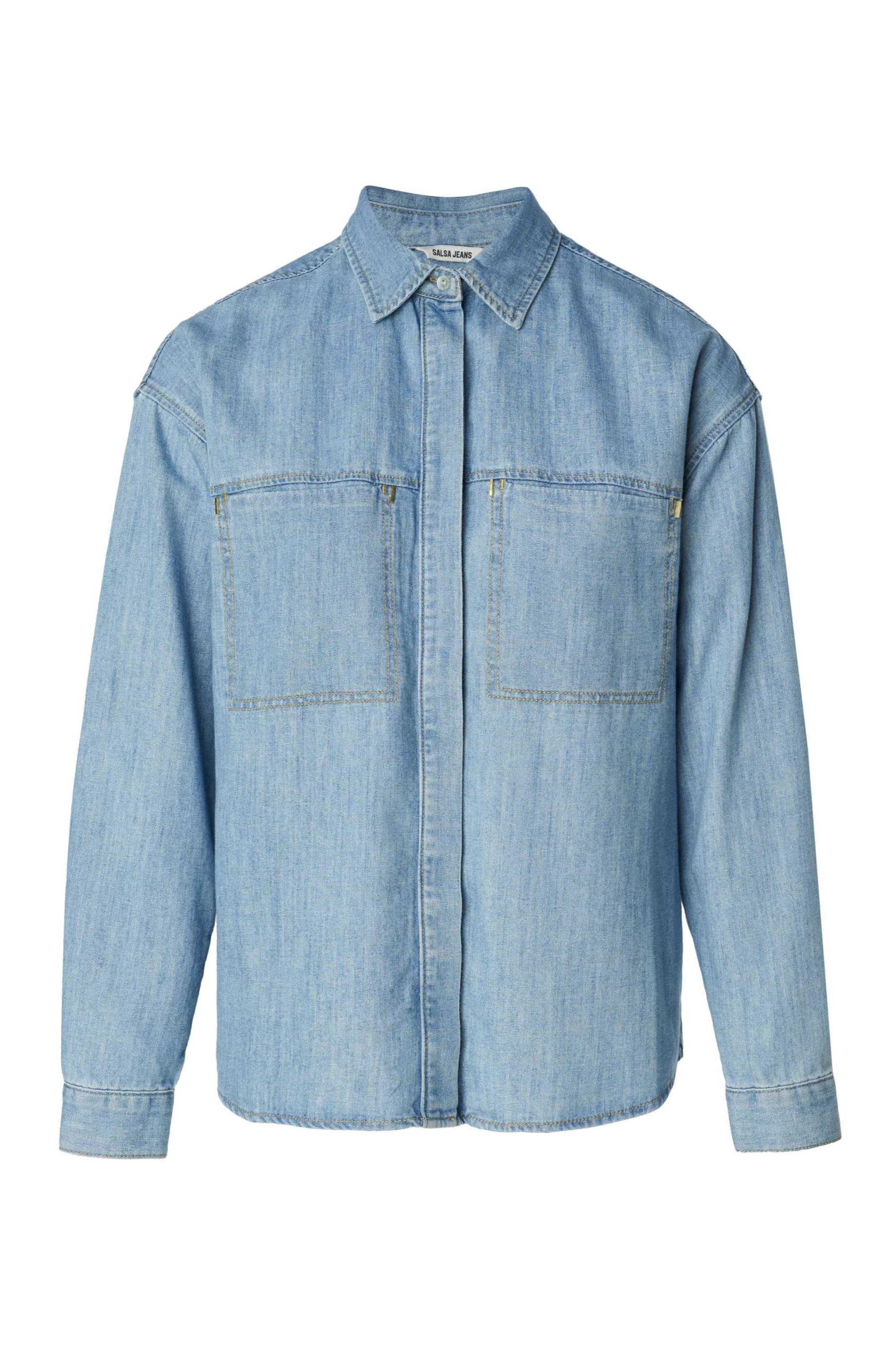 Salsa Jeans Blouse 'Lightdenim' in Blue: front