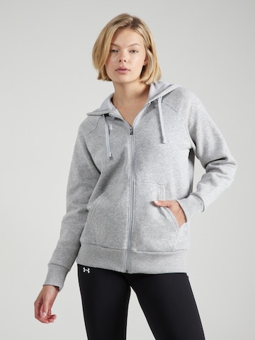 UNDER ARMOUR Athletic Zip-Up Hoodie 'Rival' in Grey: front