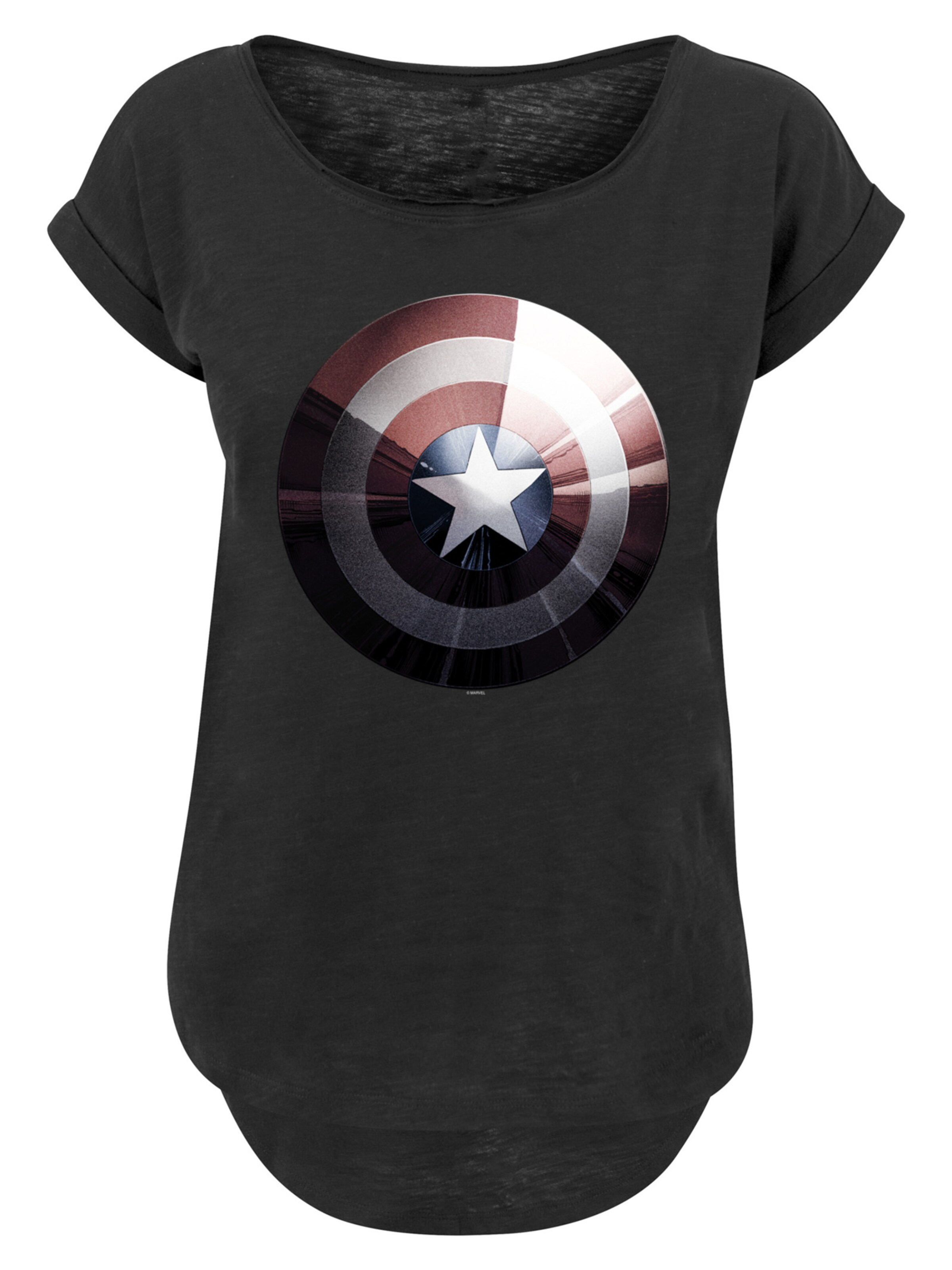 F4NT4STIC Shirt 'Marvel Captain America Shield' in Black: front