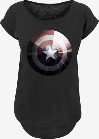T-shirt 'Marvel Captain America Shield' F4NT4STIC en noir : devant