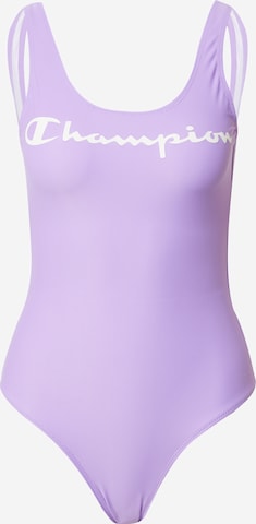 Champion Authentic Athletic Apparel Bralette Swimsuit in Purple: front