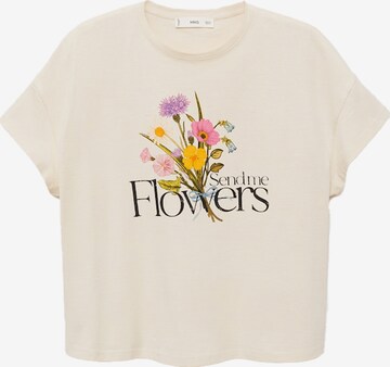 T-shirt 'ILUSTRA' MANGO en beige : devant