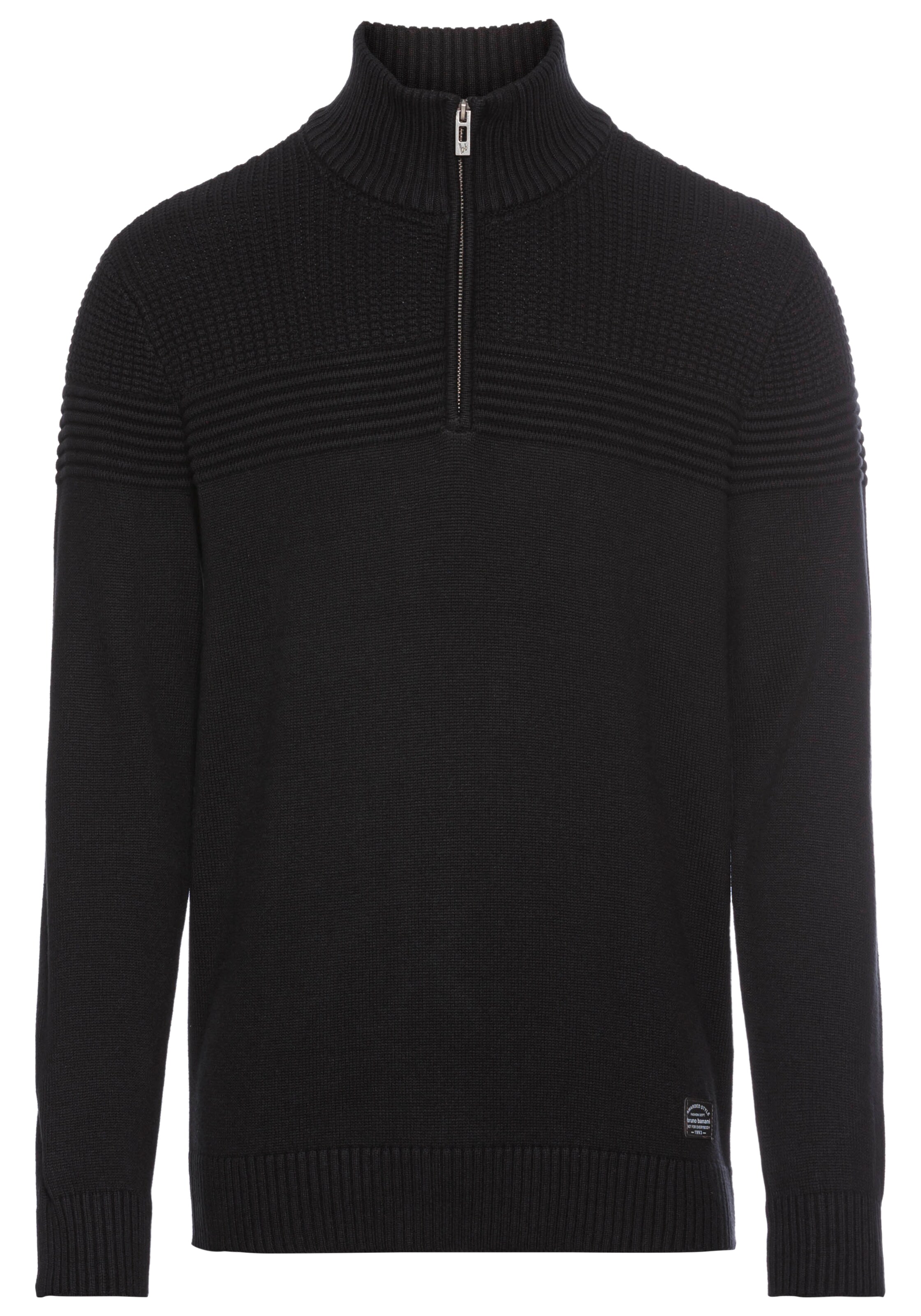 Bruno Banani LM Pullover in Schwarz: Vorderseite