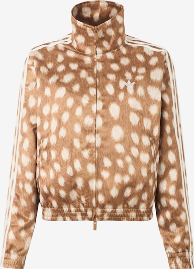 XS dydžio Demisezoninė striukė 'ANIMAL PRINT FIREBIRD' iš ADIDAS ORIGINALS, spalva – šviesiai ruda / balta, Prekių apžvalga