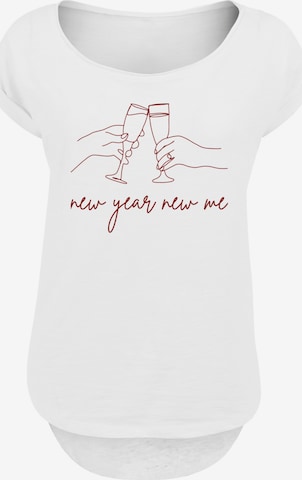 F4NT4STIC Shirt 'Silvester Party new year new me' in Weiß: Vorderseite