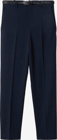 MANGO Regular Pleated Pants 'Boreal' in Blue: front
