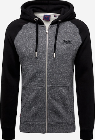 Superdry - Sudadera con cremallera en gris: frente