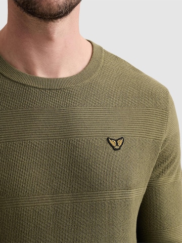 Pull-over 'Pullover with crewneck and stripe pattern' PME Legend en vert