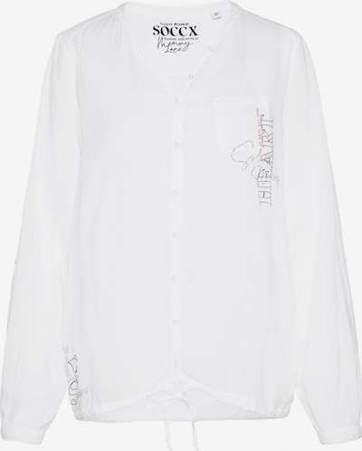 Camicia da donna 'Memory Lane' Soccx di colore rosso pastello / nero / bianco lana, Visualizzazione prodotti