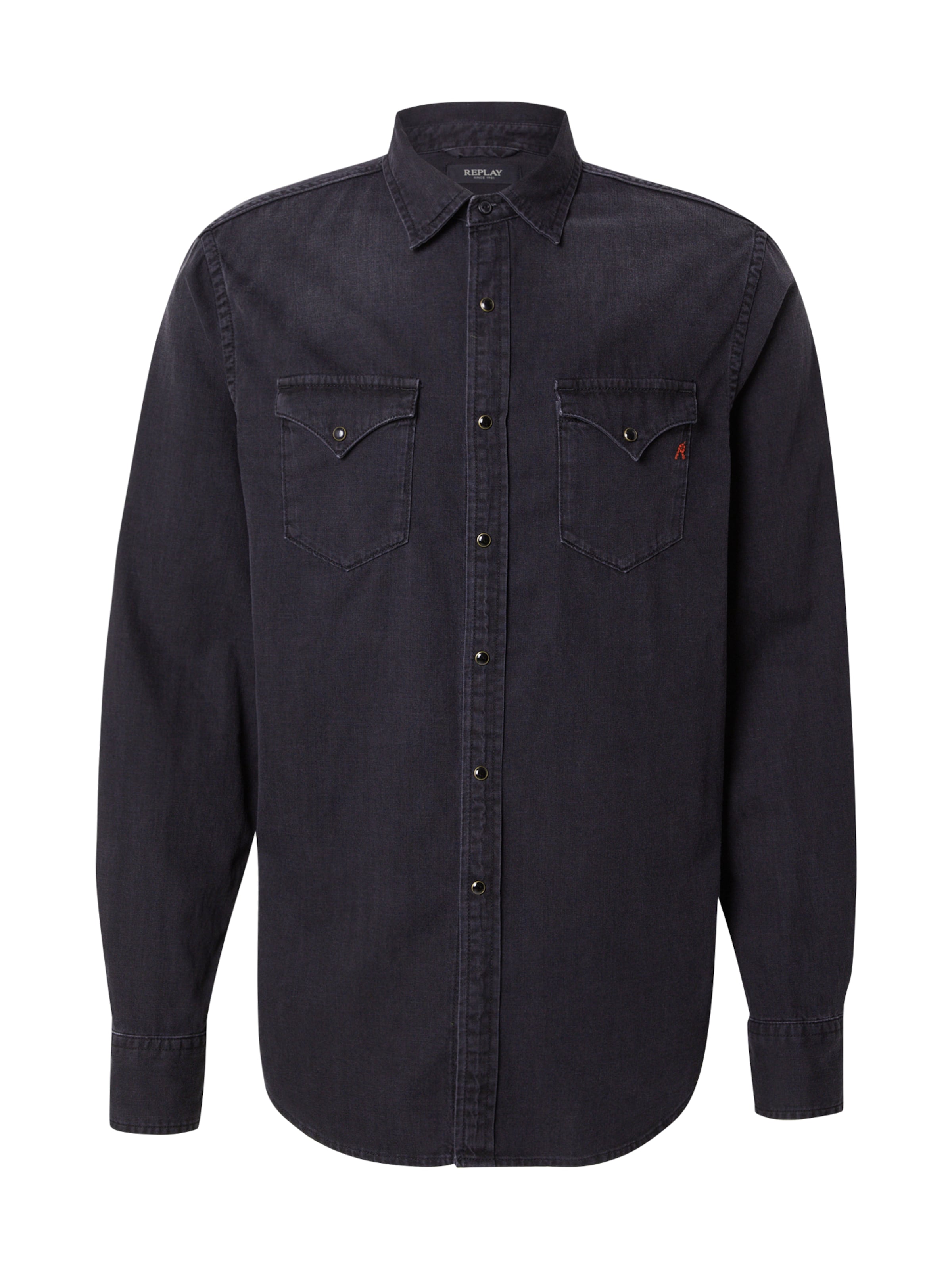 REPLAY Chemise en noir denim, Vue avec produit
