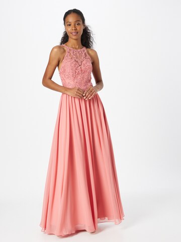 Robe de soirée Laona en rose : devant