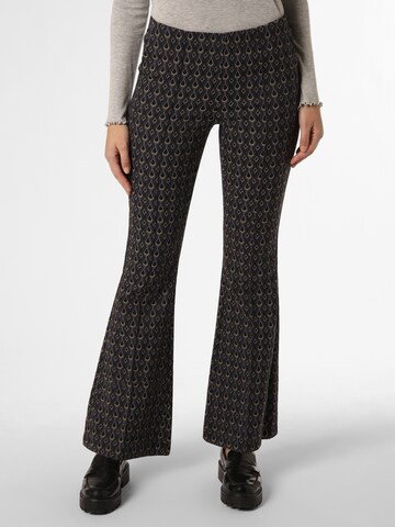 Marie Lund Flared Pleat-Front Pants in Blue: front