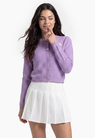 MYMO Knit Cardigan in Purple: front