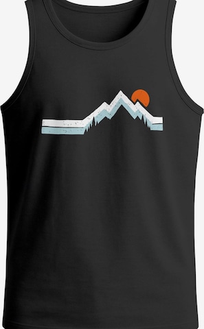 Neverless Shirt 'Mountain Sun' in Schwarz: Vorderseite