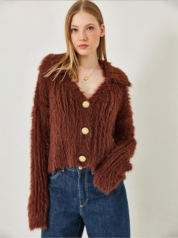 Bianco Lucci - Casaco de malha em castanho: frente