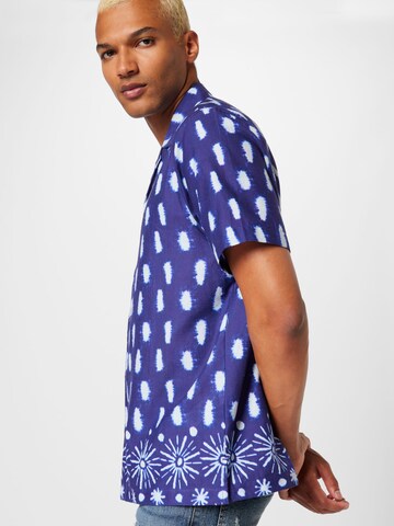 TOPMAN Comfort fit Button Up Shirt in Blue