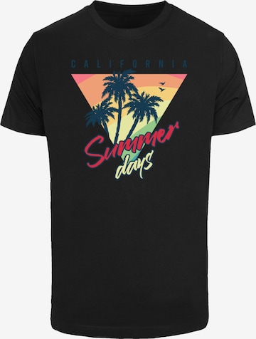 T-Shirt 'California Palmen Retro' F4NT4STIC en noir : devant
