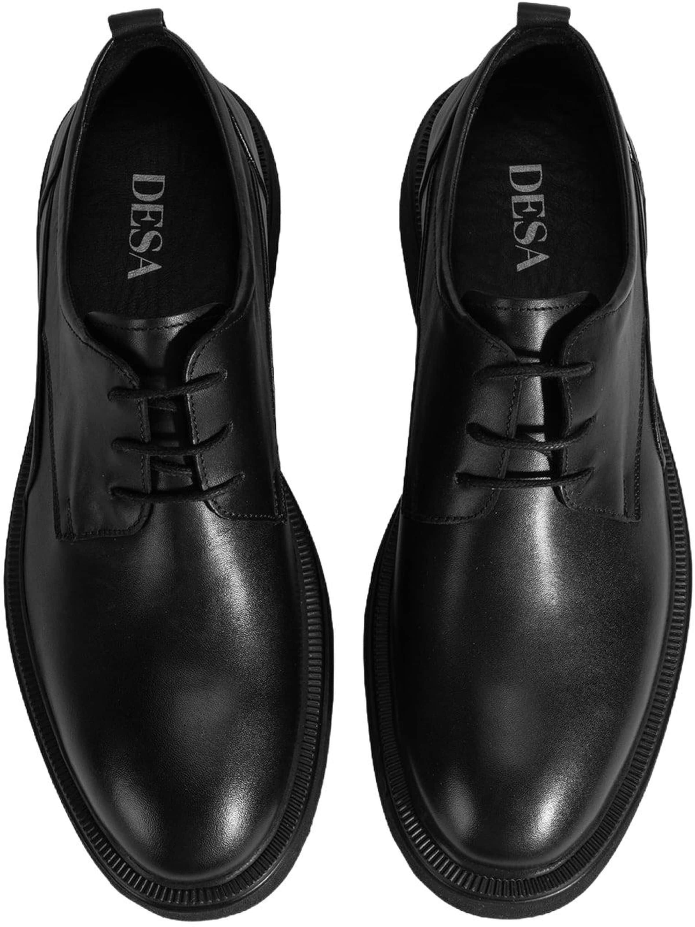 Desa Schnürschuh 'Lässige Spitze'‌‌‌‌‌‌ in Schwarz