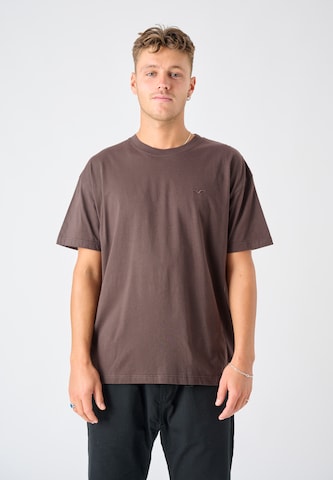 Cleptomanicx Shirt 'Ligull Oversize' in Brown: front