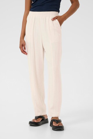 Kaffe Tapered Broek 'Liny' in Beige: voorkant