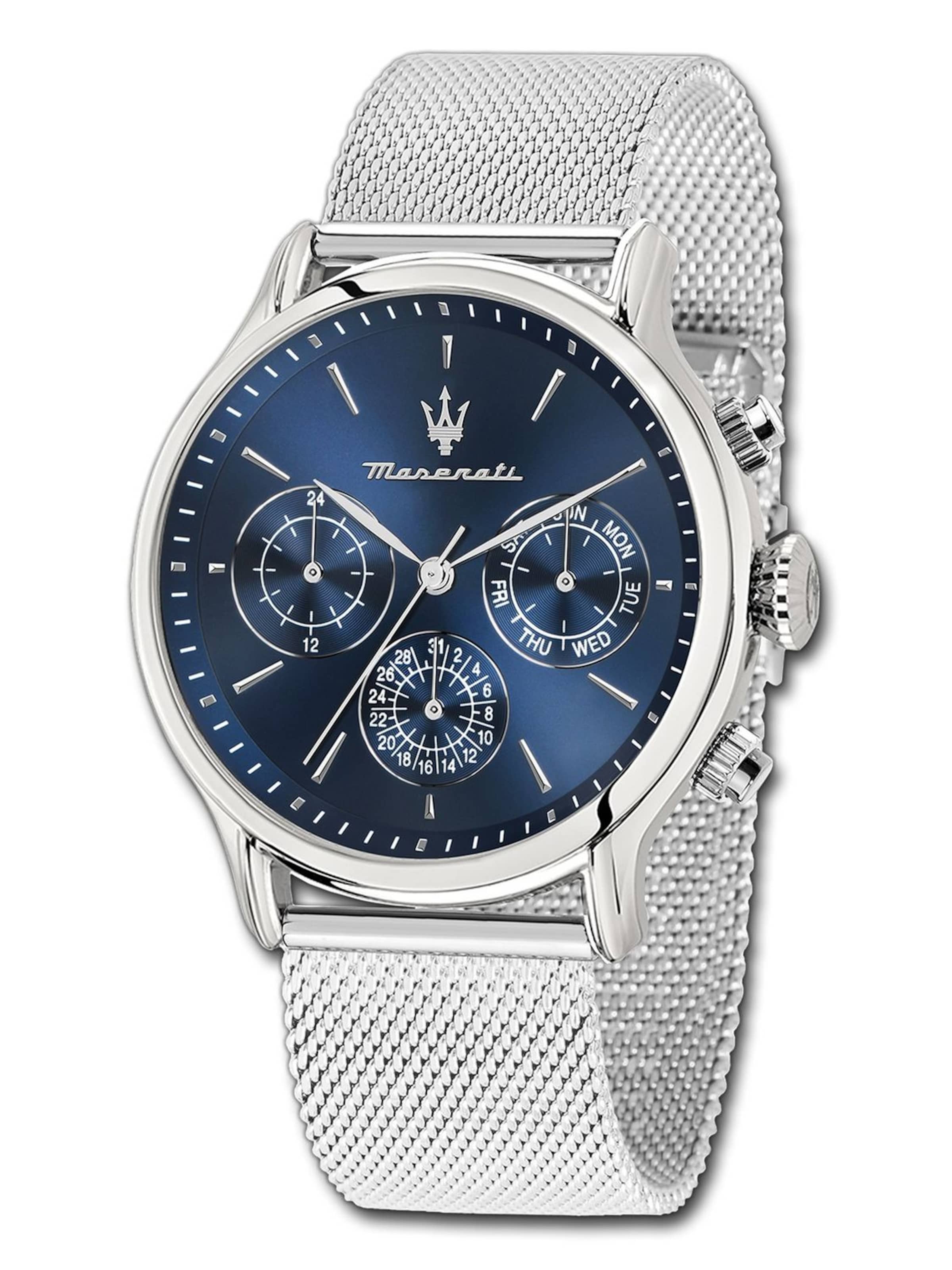 Maserati - Reloj analógico en plata: frente