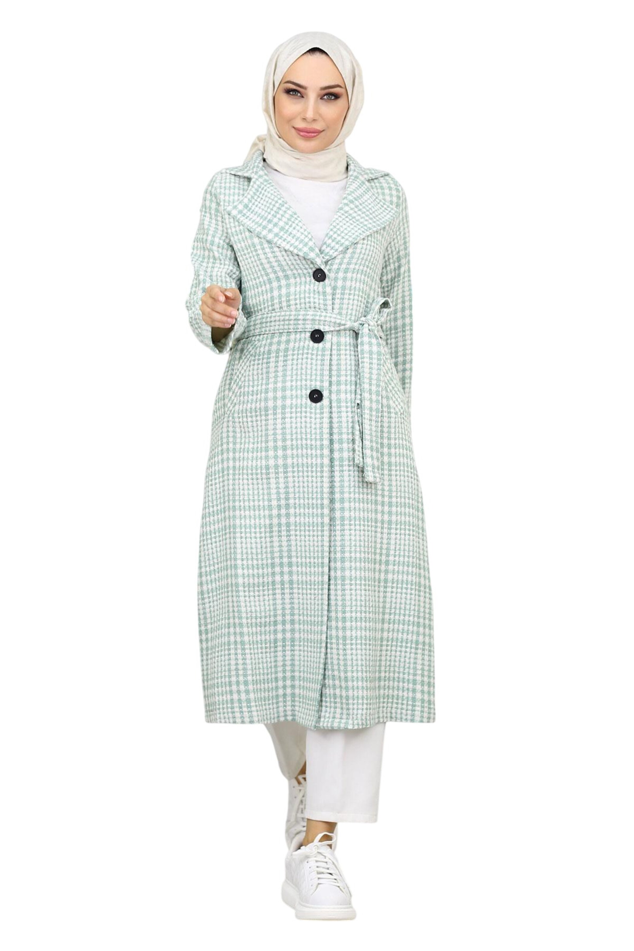 MODAMIHRAM Between-seasons coat in Green: front