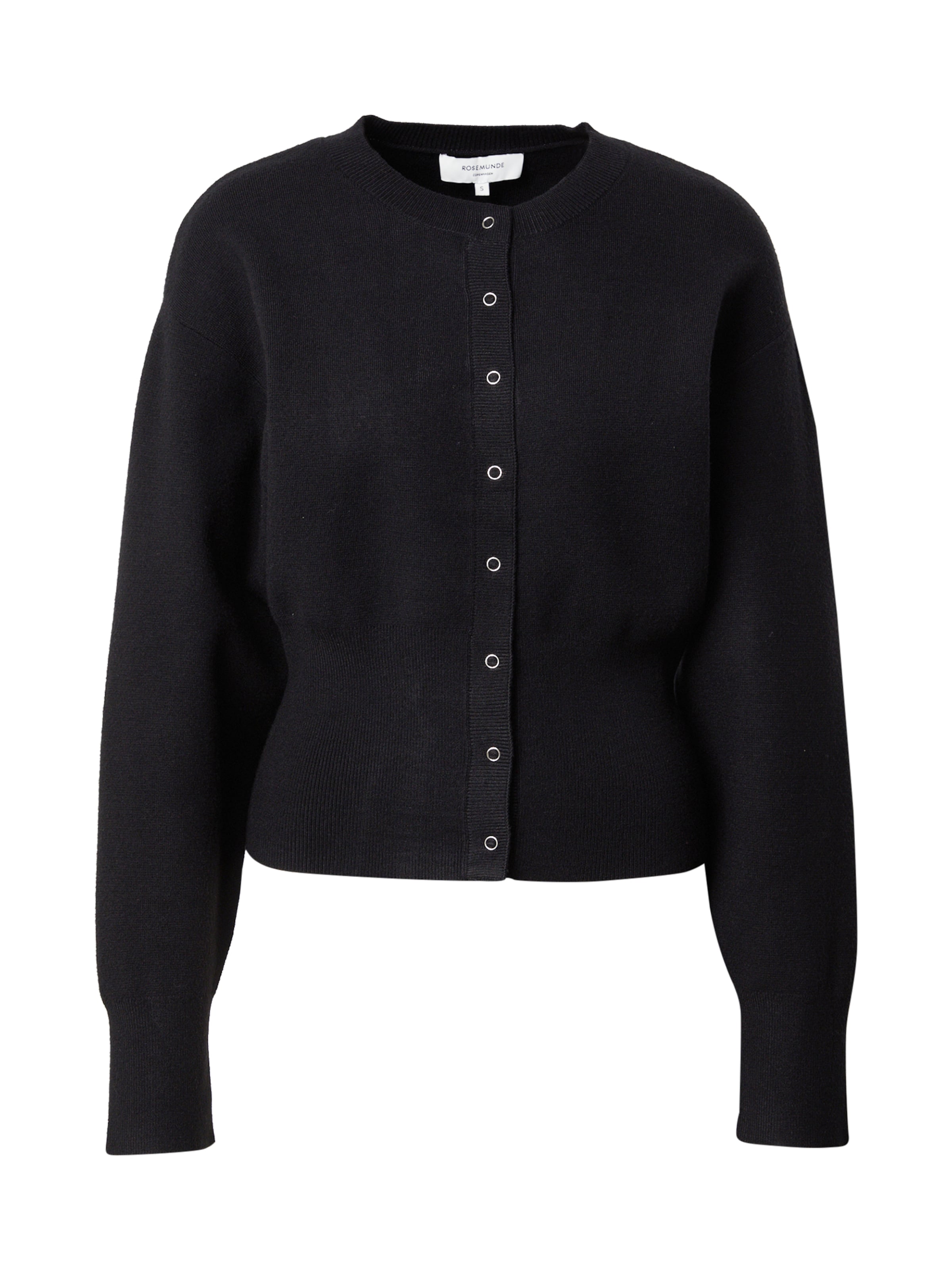 rosemunde Gebreid vest 'Avar' in Zwart: voorkant