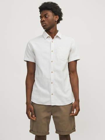 JACK & JONES Slim fit Button Up Shirt 'Abel' in White: front
