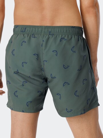 SCHIESSER Board Shorts ' Waterworld ' in Green