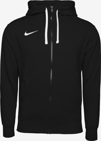 NIKE Athletic Zip-Up Hoodie in Black: front