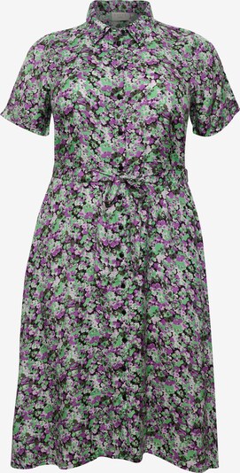 KAFFE CURVE Robe-chemise 'Lora' en vert / vert foncé / violet / violet pastel, Vue avec produit