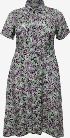 KAFFE CURVE Košilové šaty 'Lora' – zelená: přední strana