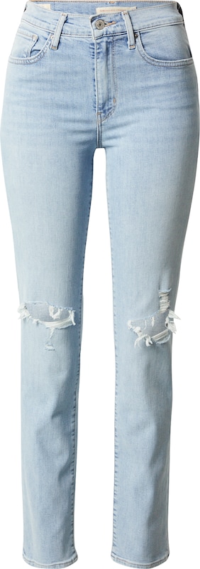 LEVI'S Slimfit Jeans '724 HIGH RISE STRAIGHT LIGHT INDIGO WORN IN' in Blau