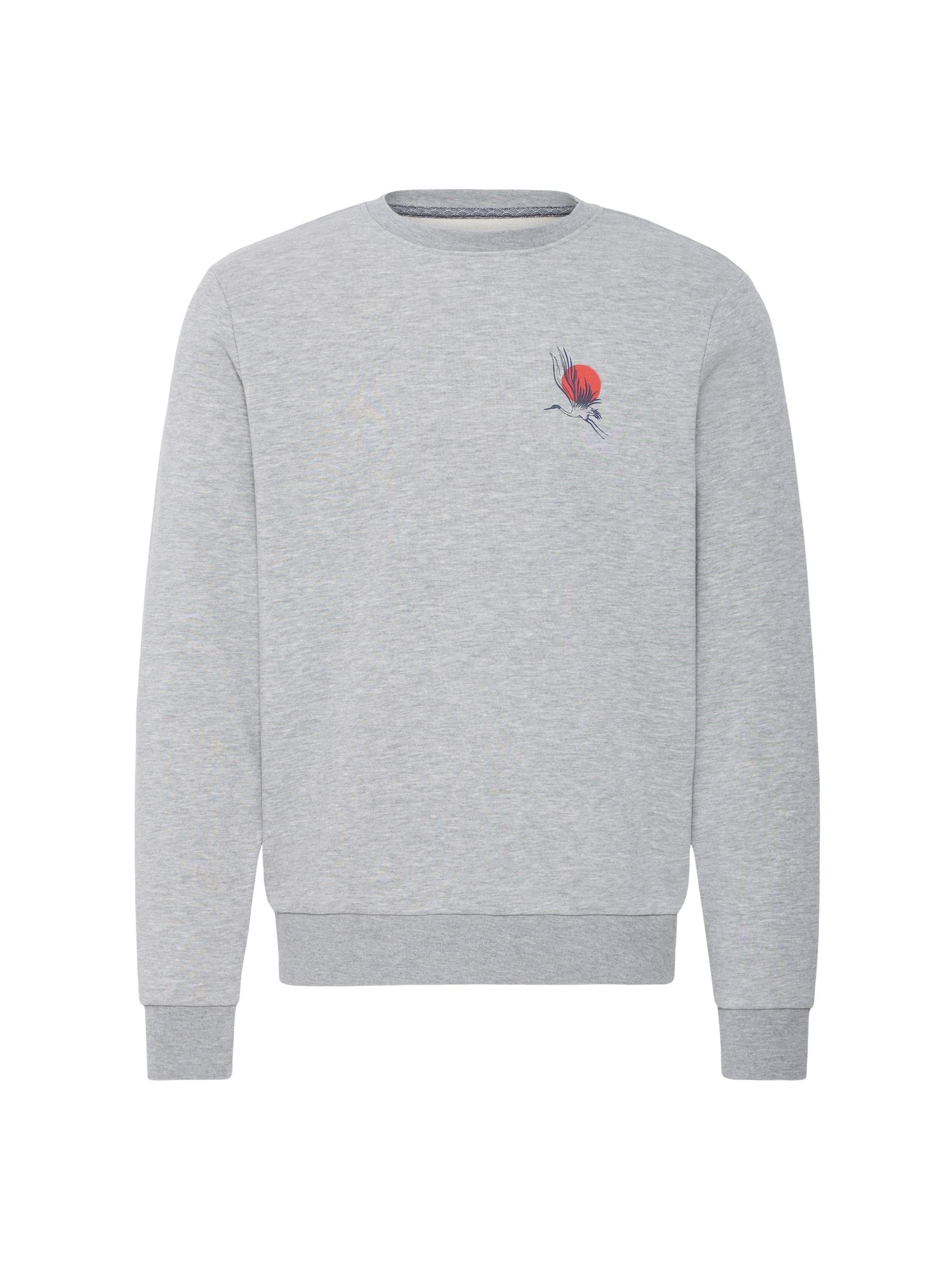 BLEND Sweater ' BHJapa Backprint ' in Grau: Vorderseite