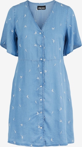 PIECES Košilové šaty 'Vilma' – modrá: přední strana
