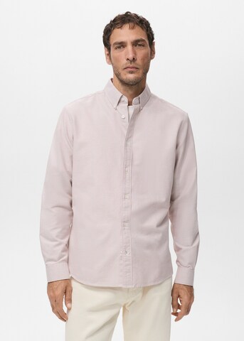 MANGO MAN Regular fit Button Up Shirt 'Oxford' in Pink: front