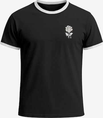 Neverless Shirt 'Graffiti Rose' in Black: front