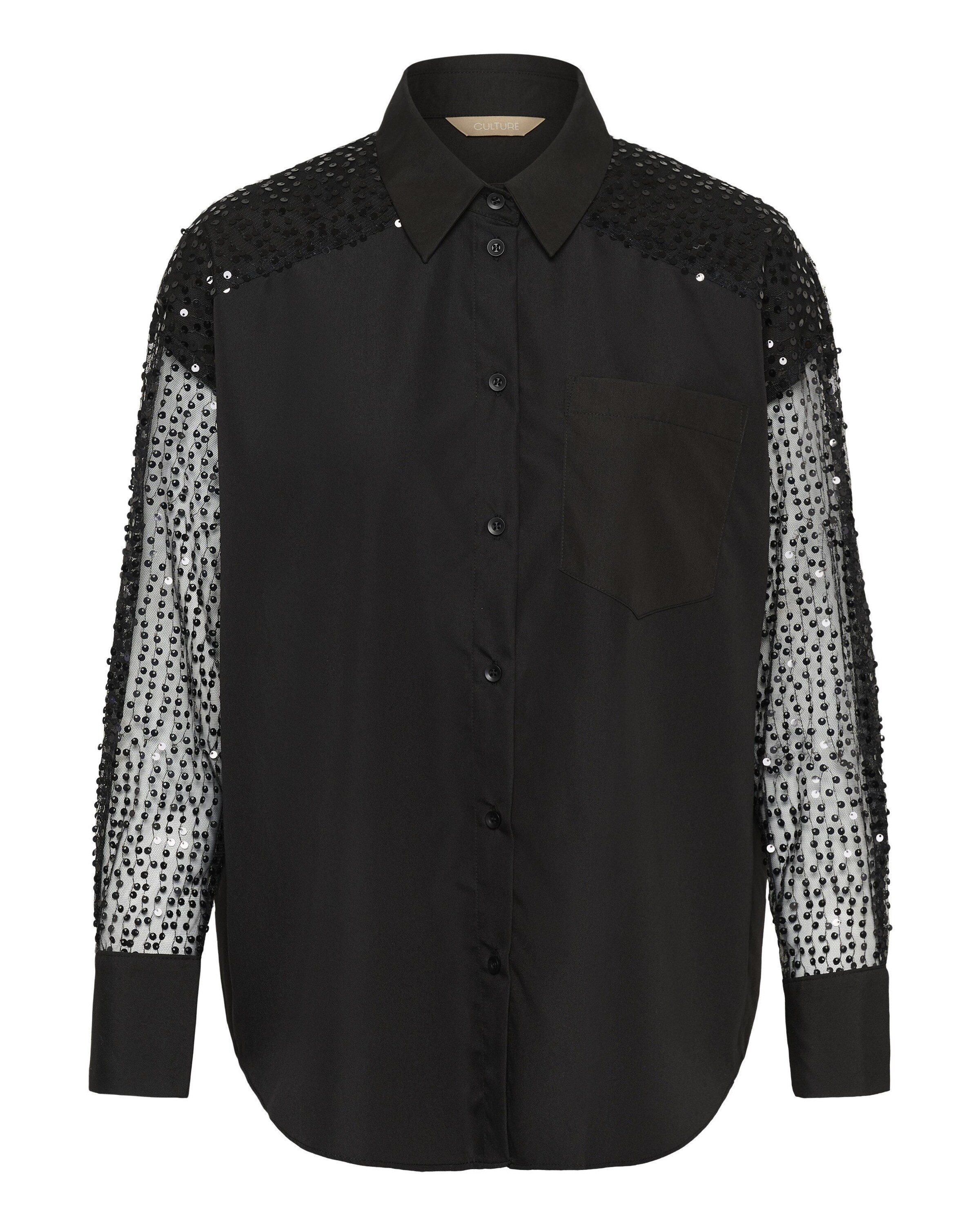 CULTURE Shirt 'CUPelena' in Zwart: voorkant