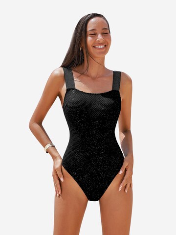 Cupshe Bustier Badeanzug 'CAA12E5B077AA' in Schwarz: Vorderseite