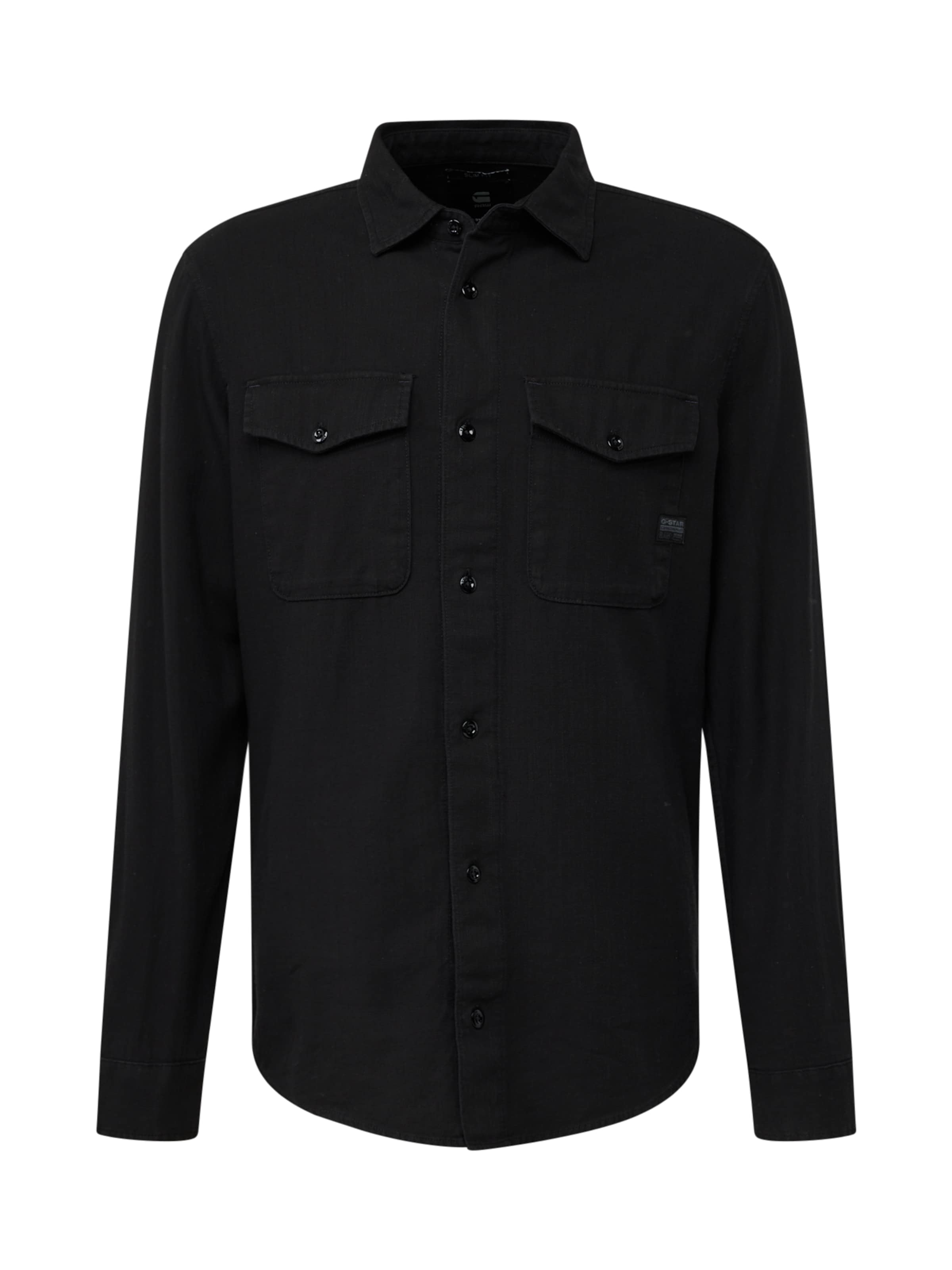 G-STAR Слим Рубашка 'Marine' в Черный: спереди
